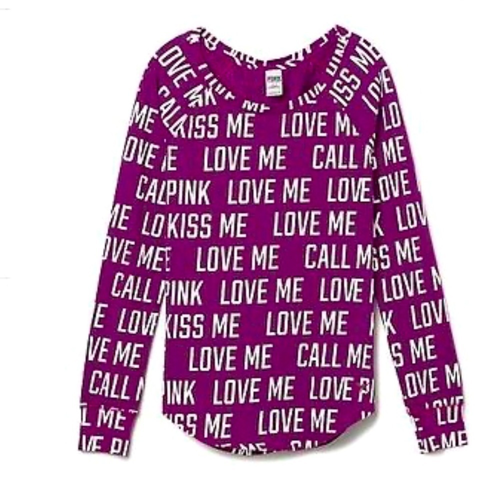 Victoria Secret•PINK LOVE KISS ME Tee Berry size M